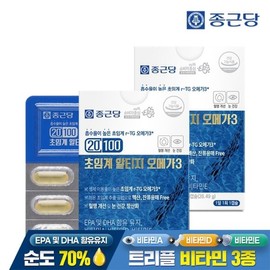 Jongkundang 종근당 20100 초임계 알티지 오메가3 30캡슐 2박스 / 혈행 건조한눈개선 Jongkundang 20100 Supercritical R-TP Omega-3 30 Capsules 2 Boxes / Blood Circulation Dry Eye Improvement