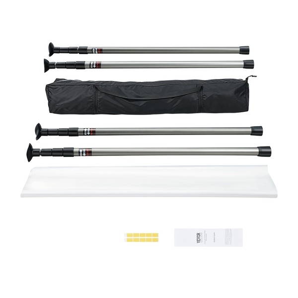 VEVOR Dust Barrier Poles, 12 Ft Barrier Poles, Dust Barrier