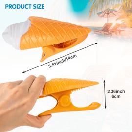 GWAWG 2 PCS Ice Cream Shaped Durable Quilt Towel Clip Plastic, Novelty Sunbed Beach Pegs, Large Sized Laundry Pegs for Holiday, Beach, Pool