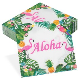 Pack of 50 Napkins Summer Party Seutgjie Hawaii Decorative Table Decoration Garden Party Set Table