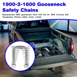 1900-2-1600 Replacement B&W Gooseneck Hitches Safety Chain Trailer U-Bolt Kit