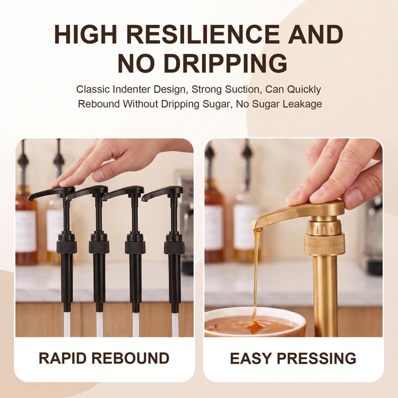 Mnuwoee 8 Pcs Coffee Syrup Pump Universal Syrup Pumps Dispenser