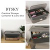 BTSKY Stack & Carry Box, Clear Plastic Storage Container Stackable