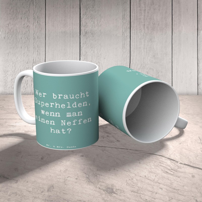 Mr. & Mrs. Panda Tasse Spruch Neffe Held - Geschenk,