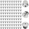 Houlishu Locking Pin Backs, 0.4 Inch, Silver, Metal, 100 Count,