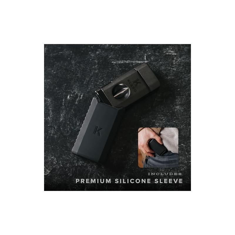 KLARO Triple Torch Lighter and V-Cut Cutter – Spring-Loaded V-Cut,