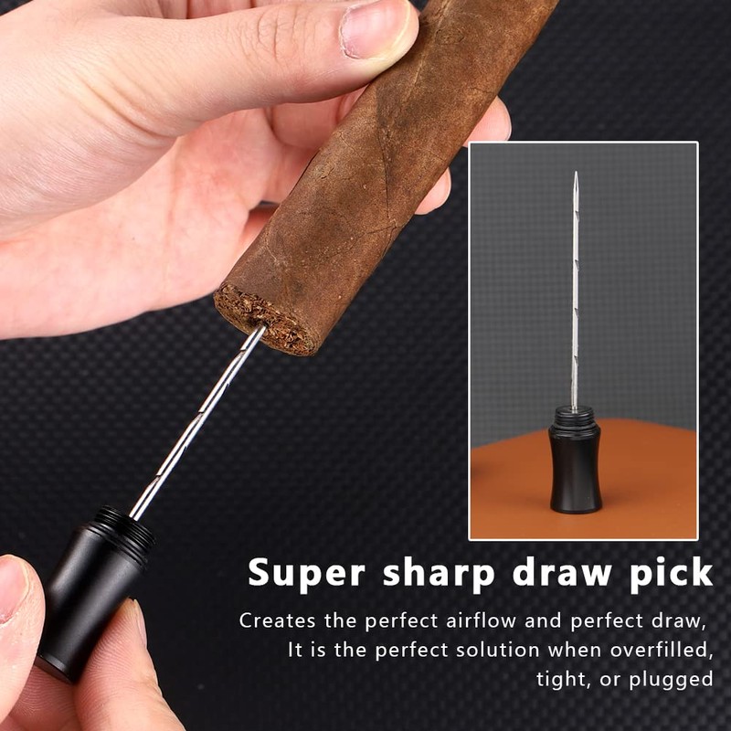 KEENSUN 3-in-1 Cigar Punch Tool Set with Cigar Punch(8mm), Cigar