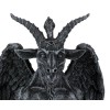 Gothic Sabbatic Goat Winged Baphomet Gargoyle Crouching On Pedestal Figurine