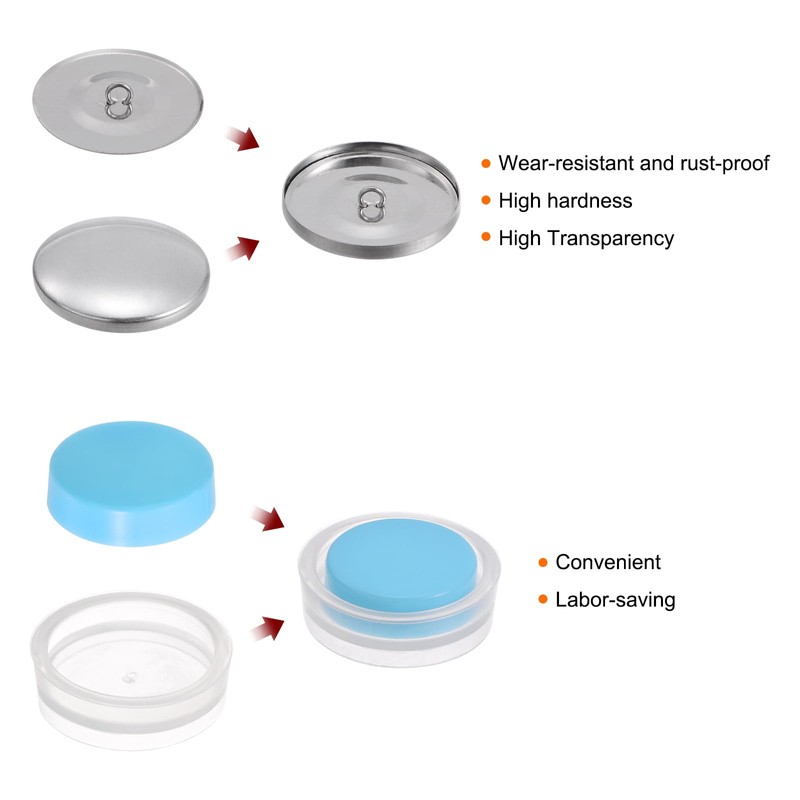 HARFINGTON 100 Sets Self Cover Button Kit 60L 1.5" 38mm
