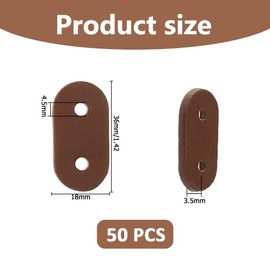 Hobbspring 50pcs Cord Locks Oval PU Leather Toggle Stopper Double Hole Drawstring End Adjuster Fastener for Casual Jacket Hoodie Pants Sweatpants Coats Waist Outwear Backpack