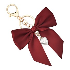 Red Bow Keychain Charm for Women Girls Ribbon Keychain for Women Girls Bowknot Charms for Handbags Purse Bag Backpack Decor Charm Key Chain for Women Girl