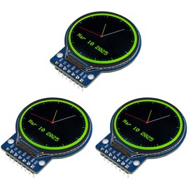 Hosyond 3PCS 1.28 Inch TFT LCD Round Display Screen Module RGB 240 * 240 GC9A01 Driver 4 Wire SPI for Arduino