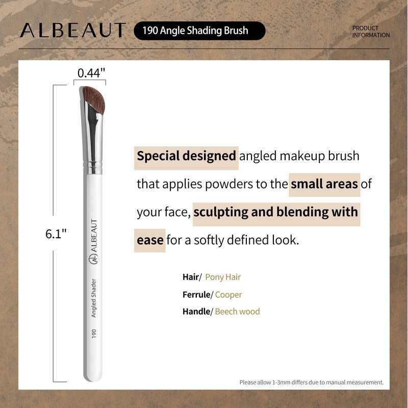 Albeaut Eyeshadow Brush, Angled Nose Contour Brow Bone Highlight Makeup
