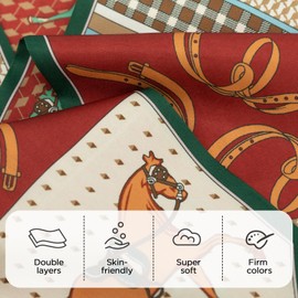 vimate Horse Scarf for Women Silk -Fashion Bag Scarf for Handbags Silk Satin Neck Scarf for Hairband Headband Ribbon Purse Scarf(Style 09)