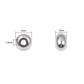 BEADIA abalorio espaciadoras de acero inoxidable 5 x 3 mm Rondelle sueltas para hacer joyas DIY 100 piezas con agujero de 1,5 mm