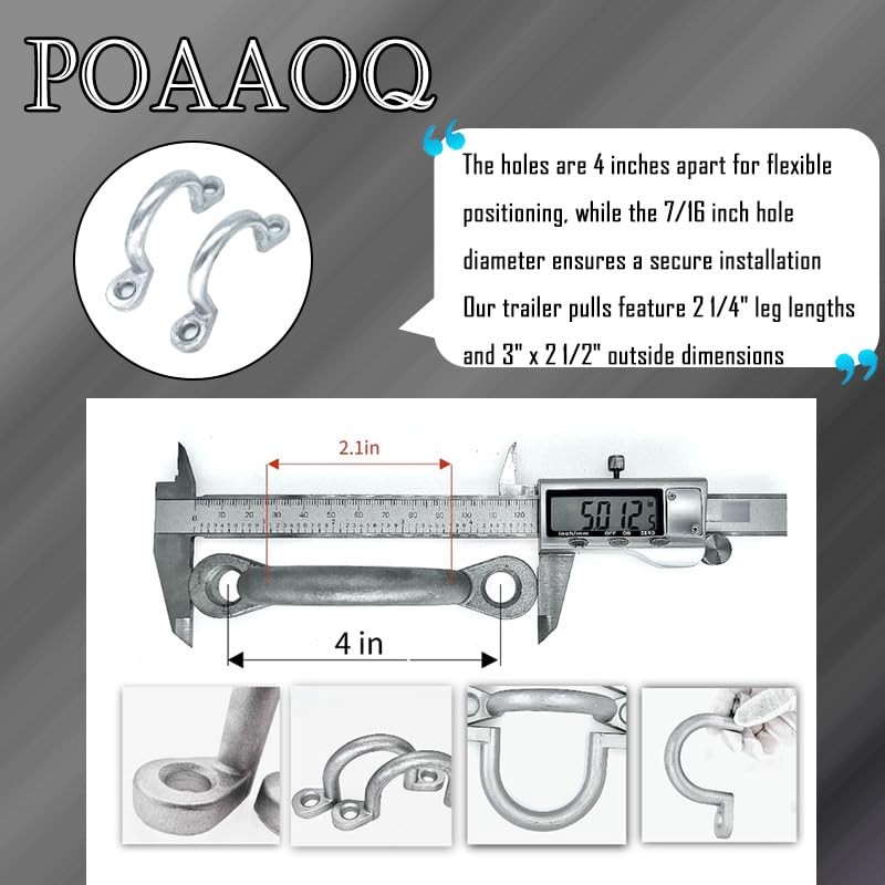 POAAOQ Replacements Trailer Tie Loop 2" I.D. Aluminum Bolt-On Lashing