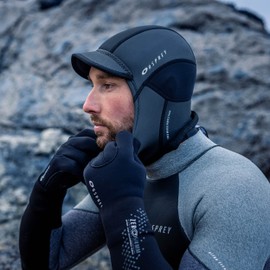 Osprey Wetsuit Hood | Unisex 2mm Neoprene, Durable, Stretchable Thermal Diving Hood for Snorkelling, Surfing and Swimming, Black