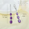 Aprila Women 925 Sterling Silver 3-stone Leverback Drop Dangle Earrings