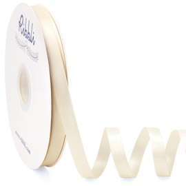 Ribbli Ivory Satin Ribbon Double Faced Satin 1/2 Inch x Continuous 100 Yards-Cream White Ribbon for Gift Wrapping Crafts Wedding Decoration Bows Bouquet Floral Arrangement