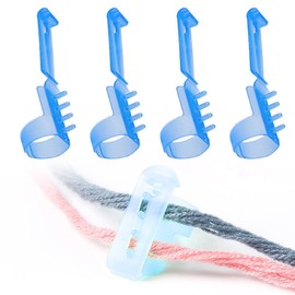 Pack of 4 Knitting Thimbles Thread Guide, Crochet Rings Finger Adjustable, Yarn Guide Finger Holder Knit, Crochet Yarn Guide Ring for Crochet Knitting Craft Accessories (Blue)
