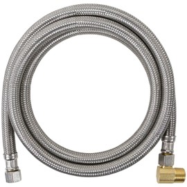 Certified Appliance Accessories Dishwasher Hose with 90 Degree MIP Elbow, Water Supply Line, 4 Feet, PVC Core with Premium Braided Stainless Steel