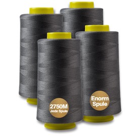 Sewing Thread Overlock Yarn 100% Polyester Dark Grey Sewing Thread Set for Sewing Thread Thread Yarn Sewing Machine 4 Sewing Thread Twine Tear-Resistant Sewing Machine Thread Sewing Thread Sewing