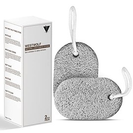 WestWolf Natural Pumice Stone for Feet and Hands, Pack of 2 Rectangled Shape,Feet Hard Skin Remover â Foot Scrubber for Dead Skin Removal â Natural Foot File and Callus Remover for Skin Exfoliation