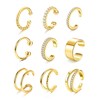 Morfetto 9 Pieces Gold Ear Cuff Earrings Non Piercing Fake