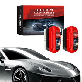 2 Pieces Automotive Oil Film Cleaning Brush,Oil Film Cleaning Brush for Car,Cleaner Glass Oil Film for Windscreens,Side Windows,Car Windows