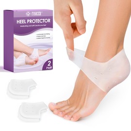 2 Paare Premium SilikonFersenschoner,Ferse Gel Socken,Weiche Atmungsaktive Fersenpads Lindert Schmerzen bei Trockenen & Rissigen Ferse,Herren.