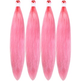 Pink Braiding Hair Pre stretched Glitter Tinsel Hair Prestretched Braiding Hair Sparkle Tinsel Ez Braid Braiding Hair