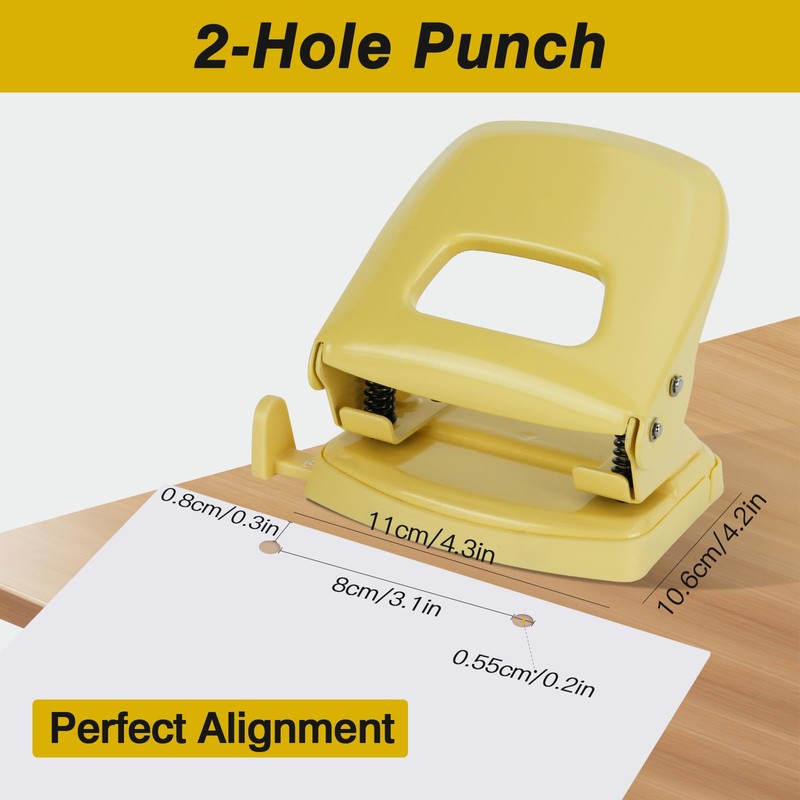 2-Hole Paper Punch, Office Desktop Manual Hole Puncher