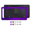 Silicone Back Guard License Plate Holder Purple Chrome Mirror License