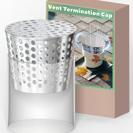 Memrita Roof Vent Cap, 3.27'' Stainless Steel Mesh Screen PVC Vent Termination Cap, Conical Exhaust Pipe Cover for Furnace, Roof Vents and Water Downspout, Keep Out Birds, Leaves and Debris