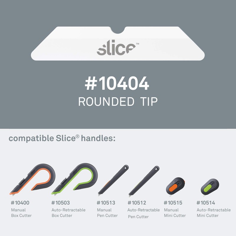 Slice 10404 Replacement Blade, Ceramic, Finger Friendly, Rounded Tip, Lasts