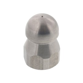 Erie Tools Button Nose 3/8" Drain Cleaning Nozzle 5.0 Orifice 5500 PSI Stainless Steel for Sewer Pipe Water Jetter