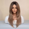 Long Wig Human Hair with Bangs and Wig Cap Glueless