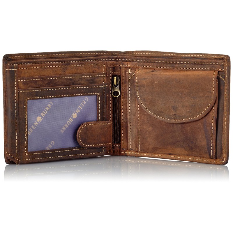 GREEN BURRY horizontal bikers wallet brown