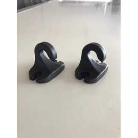 Curtain Hooks for Drop Down - Floor Connections - Railing 1 Pair, black