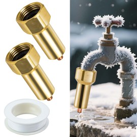 2PCS Outdoor Faucet Freeze Protection, Freeze Prevention Valve Winter Faucet Freeze Protector Spigot Anti Freeze Faucet Valve Outdoor Faucet Protector for 3/4 Inch Thread with 1 Roll Teflon Tape
