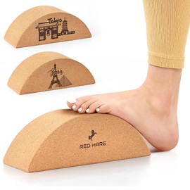 2 Packs Cork Yoga Blocks, Thick Natural Pilates Blocks and Calf Stretchers