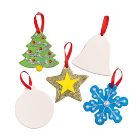 Baker Ross EF925 Festive Ceramic Decorations-Pack of 5, Christmas Crafts for Kids to Deco, Assorted, One Size