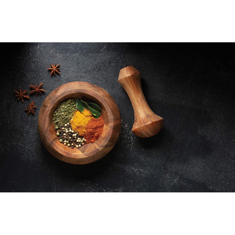 Ironwood Gourmet Olmec Mortar and Pestle, Acacia Wood