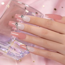 RARJSM Glitter Rubber Base Gel Nail Polish Nude Berry Pink Rubber Base Gel Rainbow Iridescent Shimmer Brush on Quick Extend Builder Hard Gel Soak Off Curing Requires 15ml Salon Home French Manicure