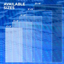 Shop Square Solar Pool Cover for Inground and Above Ground Pools - 16' x 32' Rectangle 12 Mil Solar Blanket for Inground Pool, Blue