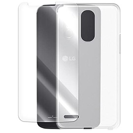 High Definition Shatterproof Heavy-Duty 9H Hardness Tempered Glass Screen Protector Film Perfectly Fit Shock Absorbing Soft TPU Protective Case Compatible with LG Stylo 3 LS777