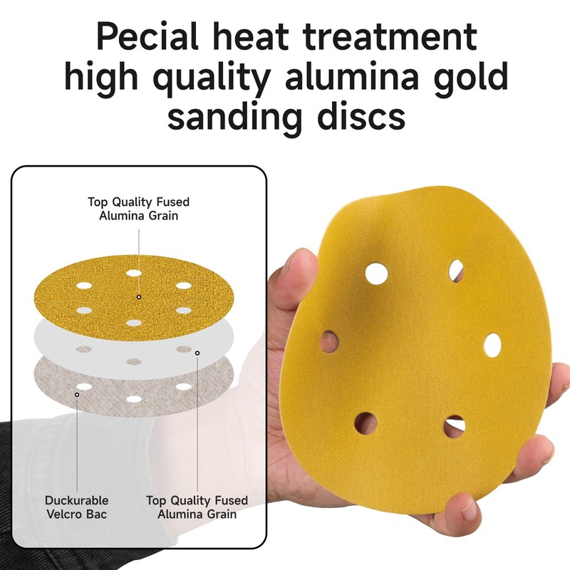 STEBRUAM 50pcs 150mm sanding discs,Sanding Discs Pads for Random Orbital
