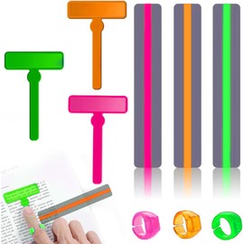 PYRUVAE Pack of 3 Reading Ruler, Reading Aid Children, Dyslexia Rule, Guided Reading Strips, Marking Strips, Coloured Overlay Reading, Reading Aid for Children, Visual Stress Reduction (2)
