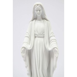 16" Our Lady of Grace Virgin Mary Madonna Blessed Mother Religious Catholic Italian Statue Sculpture Figurine Figure Made in Italy White