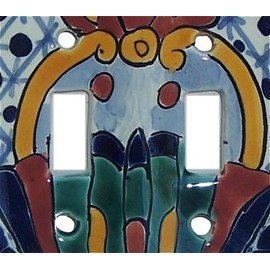 Fine Crafts Imports Double Toggle Turtle Talavera Ceramic Switch Plate